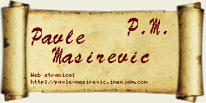 Pavle Maširević vizit kartica